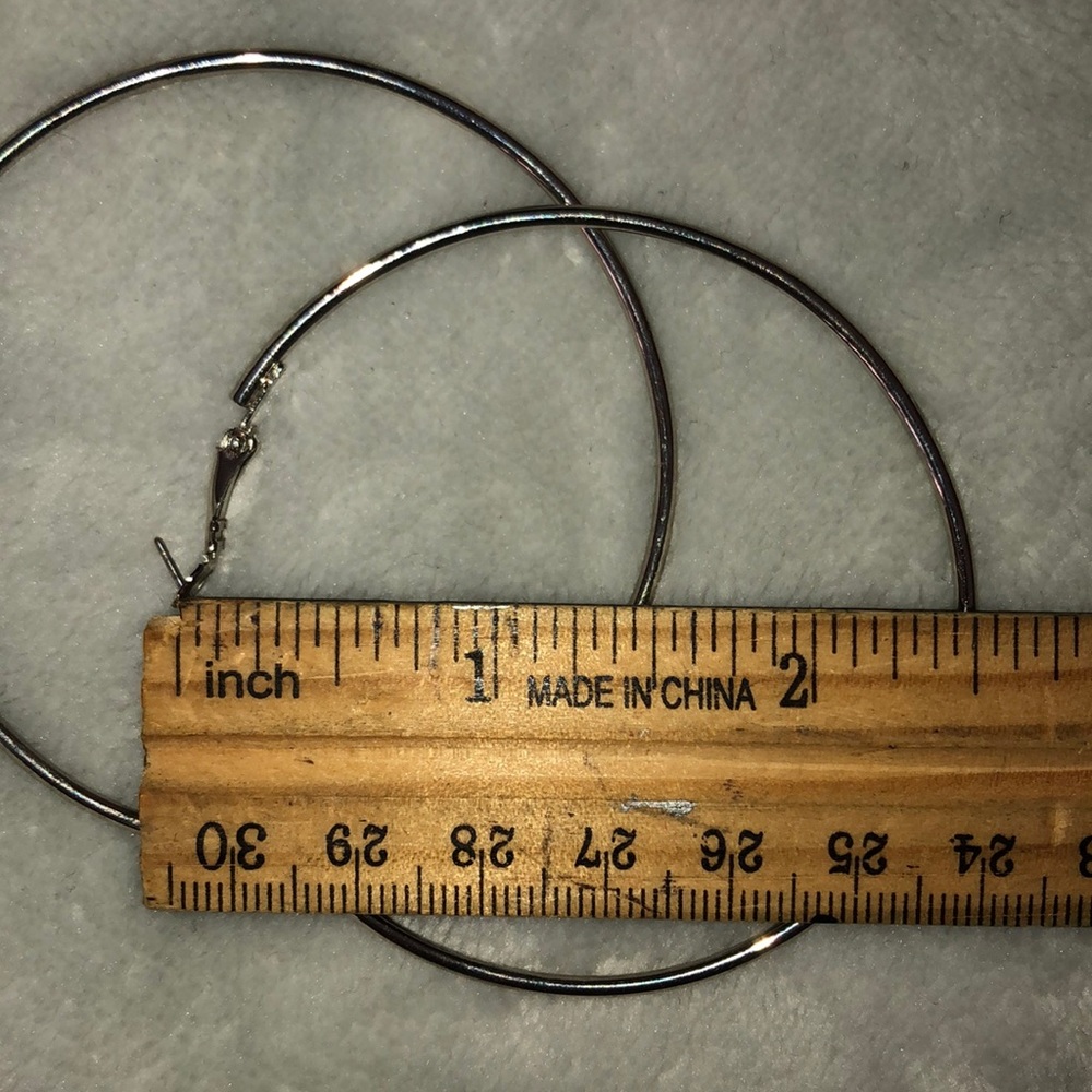 Silver Hoops - Picture 2 of 2